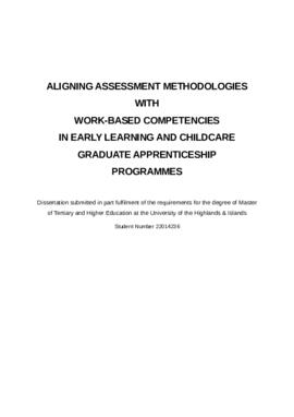 Aligning Assessment Methodologies With Work-Based Competencies in Early Learning and Childcare Graduate Apprenticeship Programmes